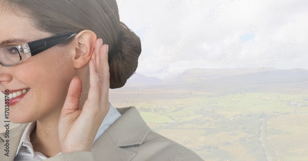 Woman listening to nature