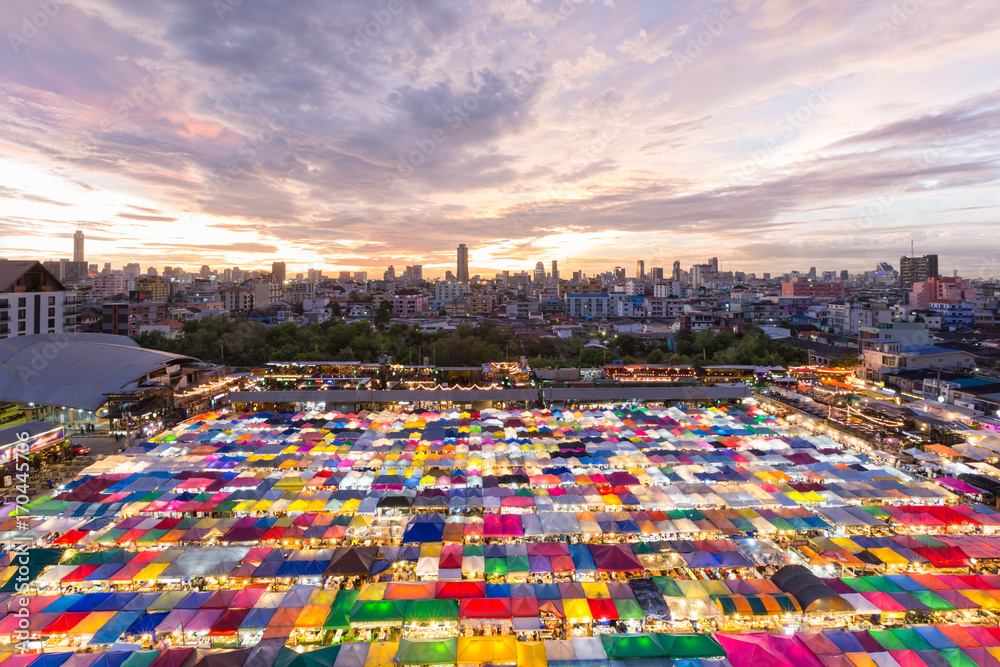 Night market in Bangkok Thailand