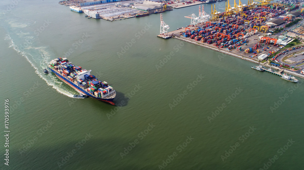 container,container ship in import export and business logistic,By crane,Trade Port , Shipping,cargo