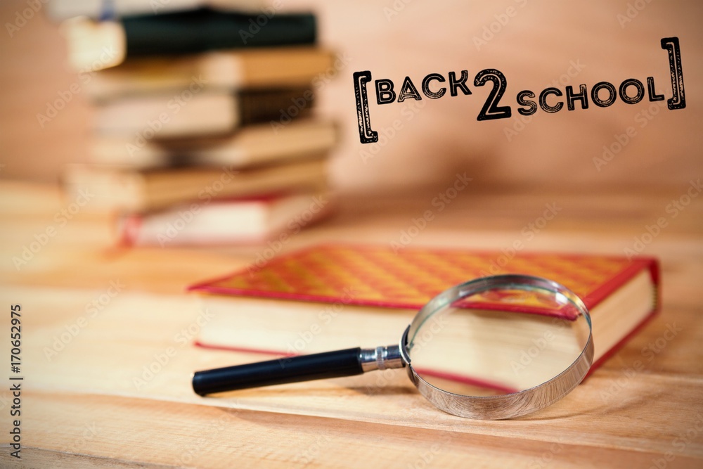 Composite image of back to school text over white background