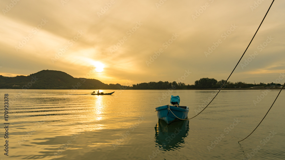 small fishing boats in andaman sea.