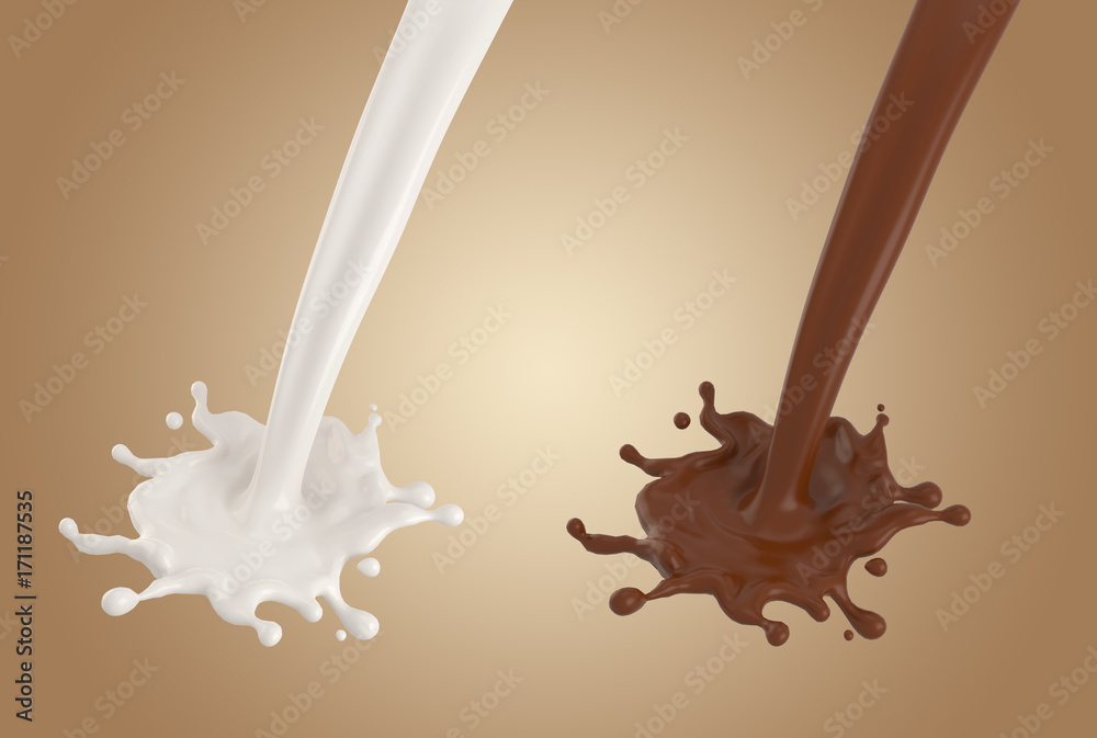 Chocolate and milk splash