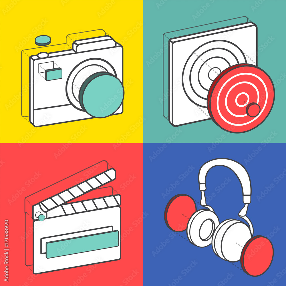 Illustration set of recreation icons