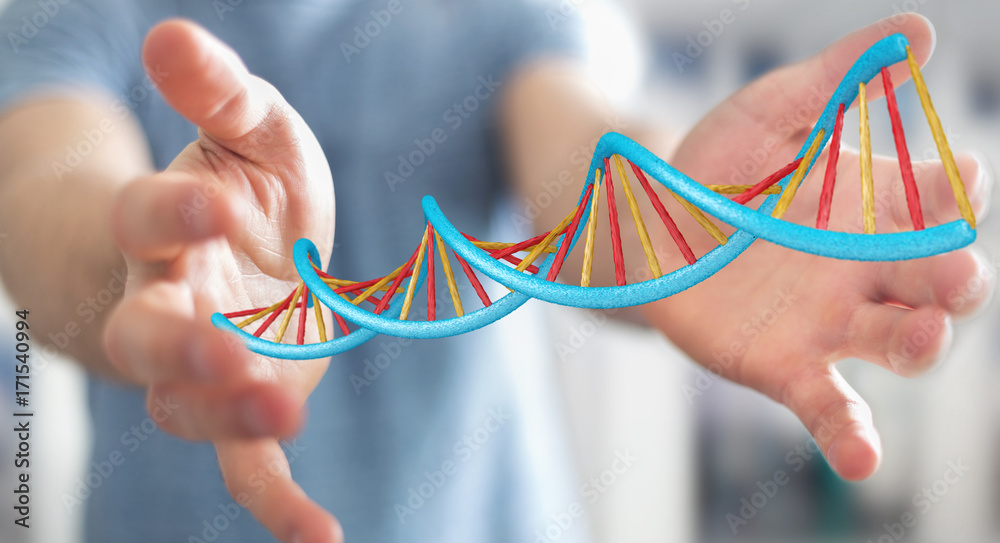 商人使用现代DNA结构3D渲染