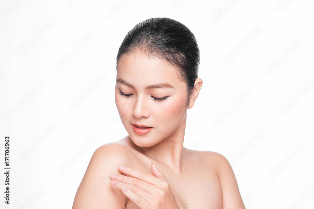 Youth and Skin Care Concept. Beauty Spa Asian Woman with perfect skin Portrait.