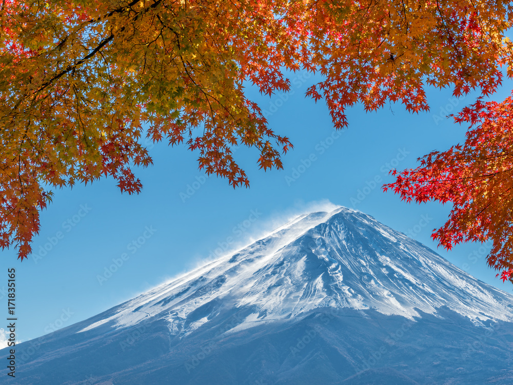 日本秋色富士山