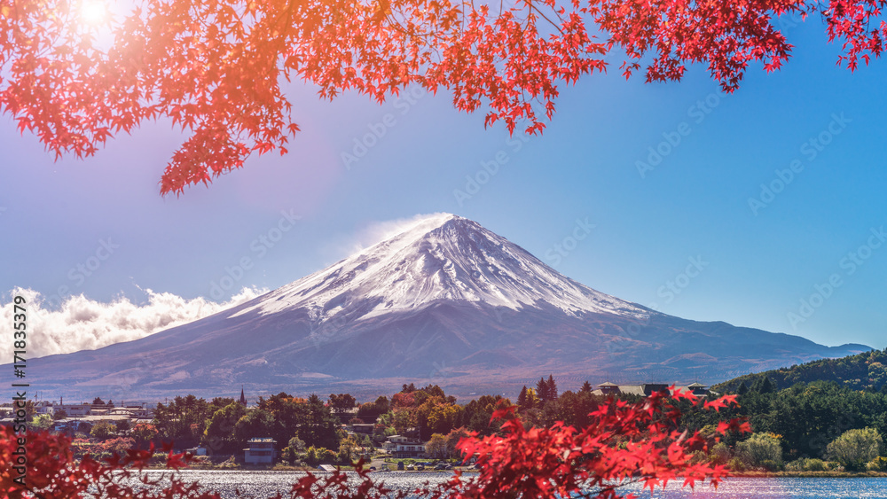 日本秋色富士山