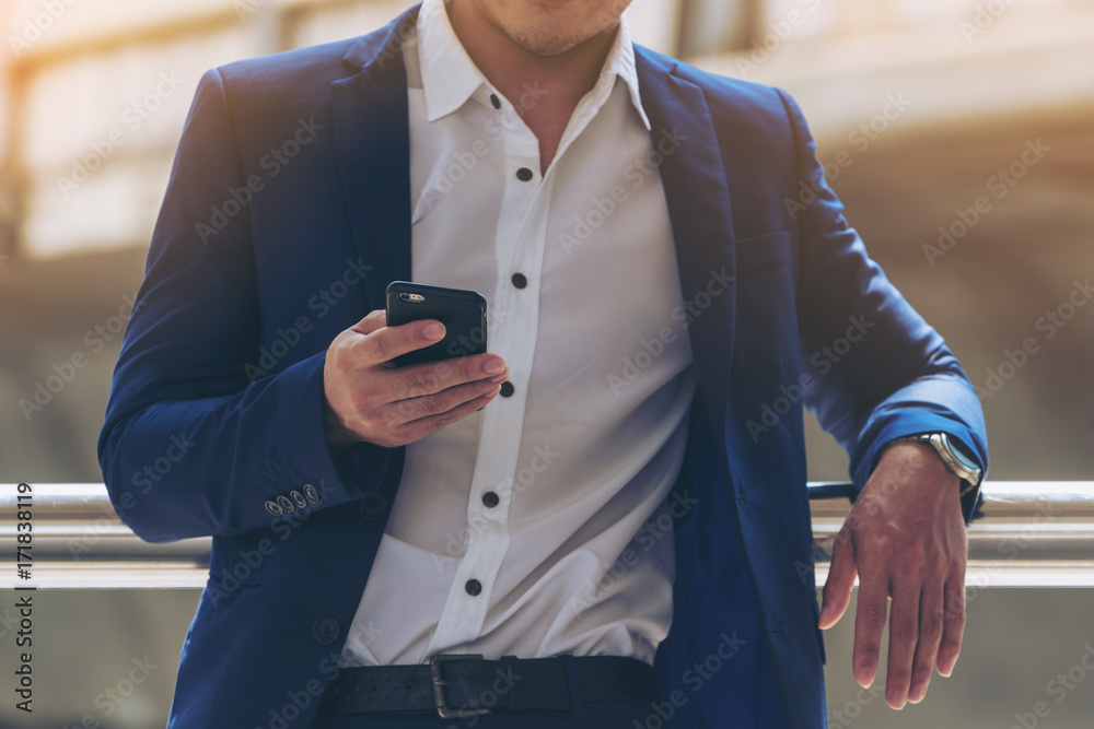 Business man using smartphone