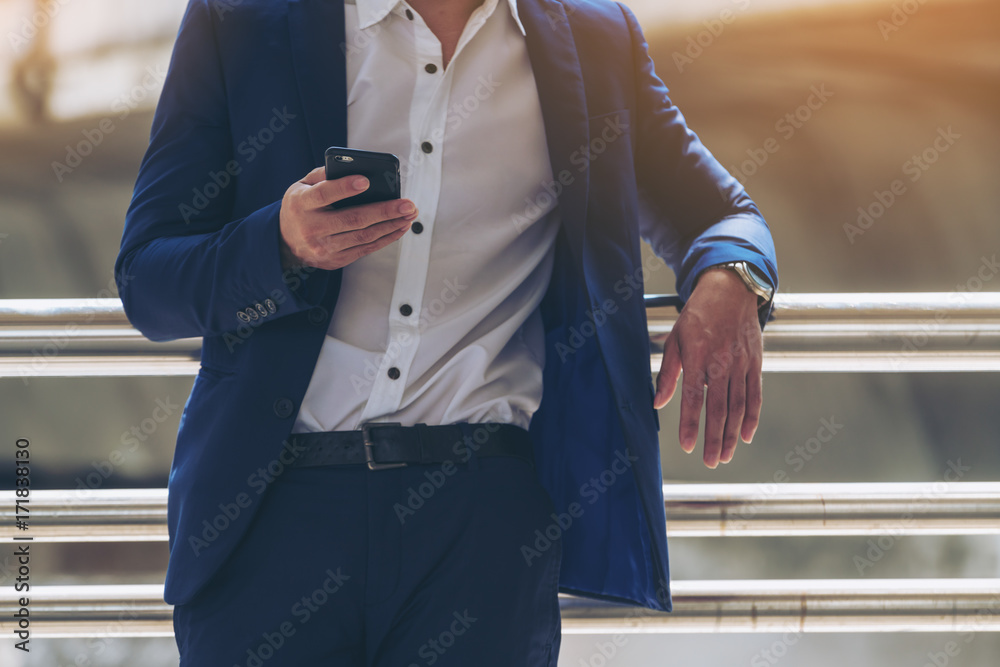 Business man using smartphone