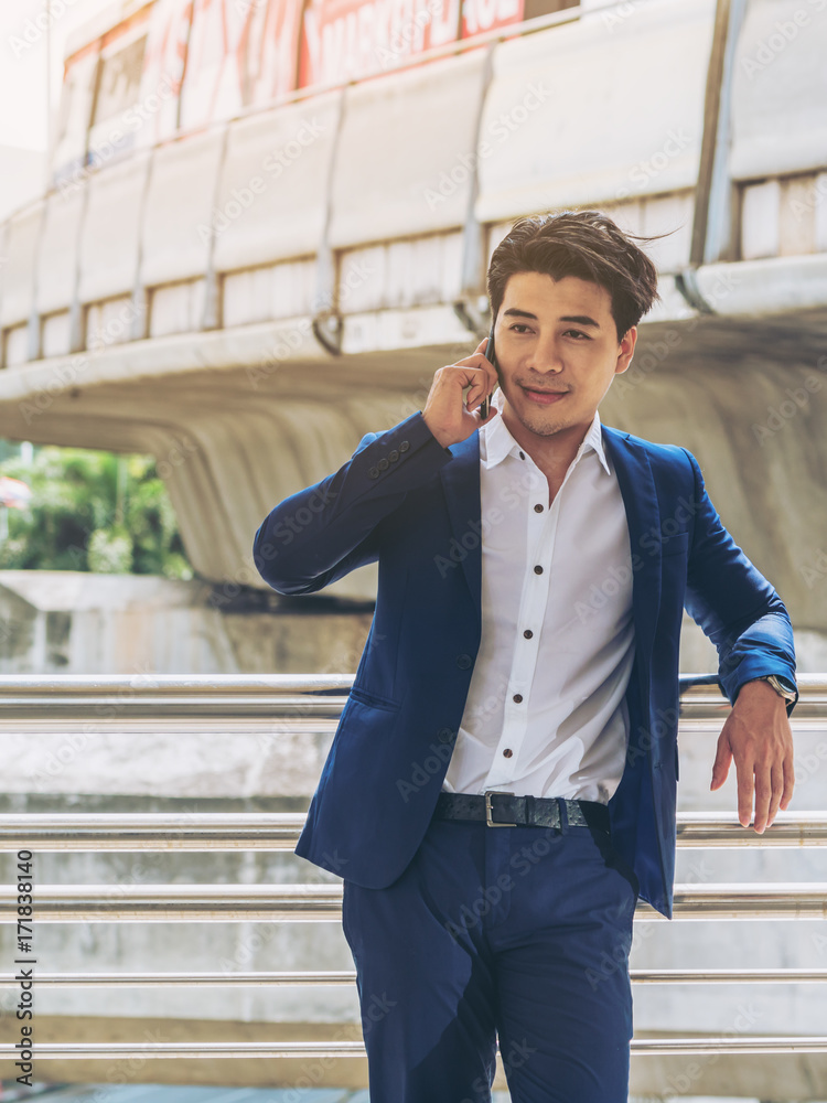 Business man using smartphone