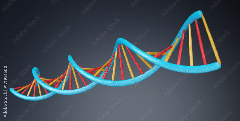现代DNA结构3D渲染