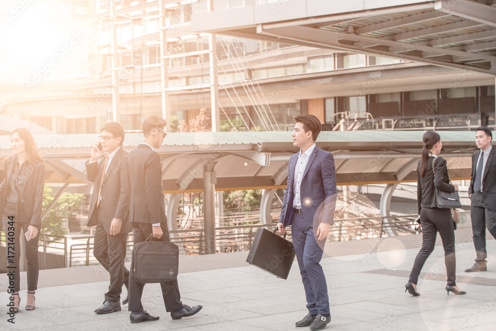 Business People Rush Hour Walking Commuting City Concept