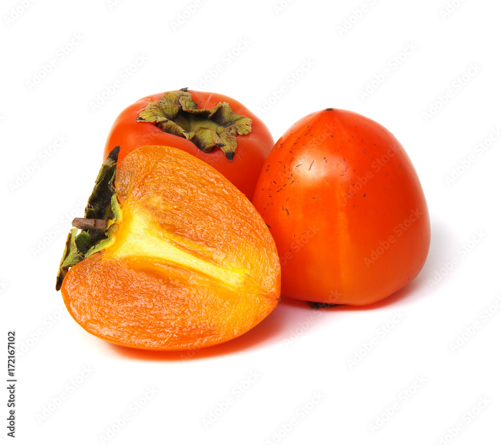 Persimmon fruit isolated on white