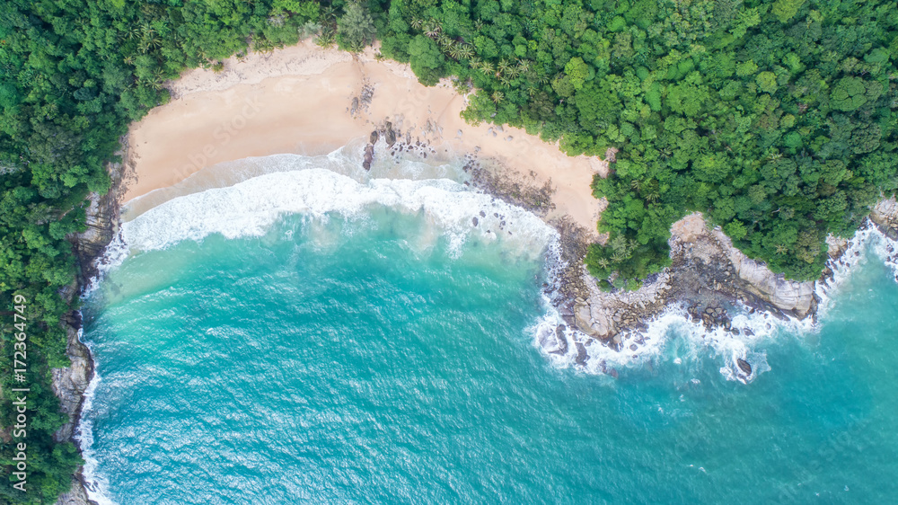 Sea Aerial view, Top view,amazing nature background.The color of the water and beautifully bright.Az