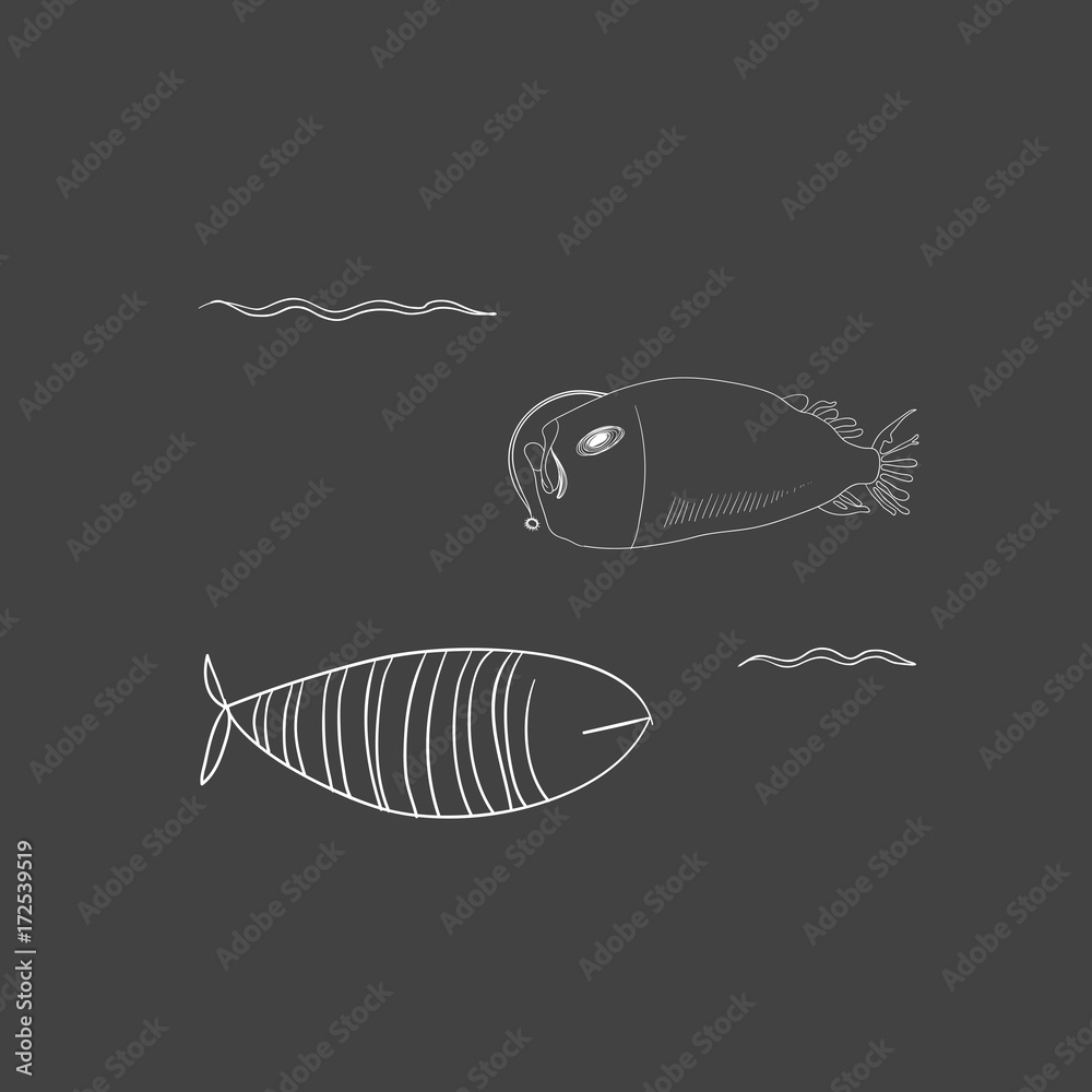 Vector of underwater creatures