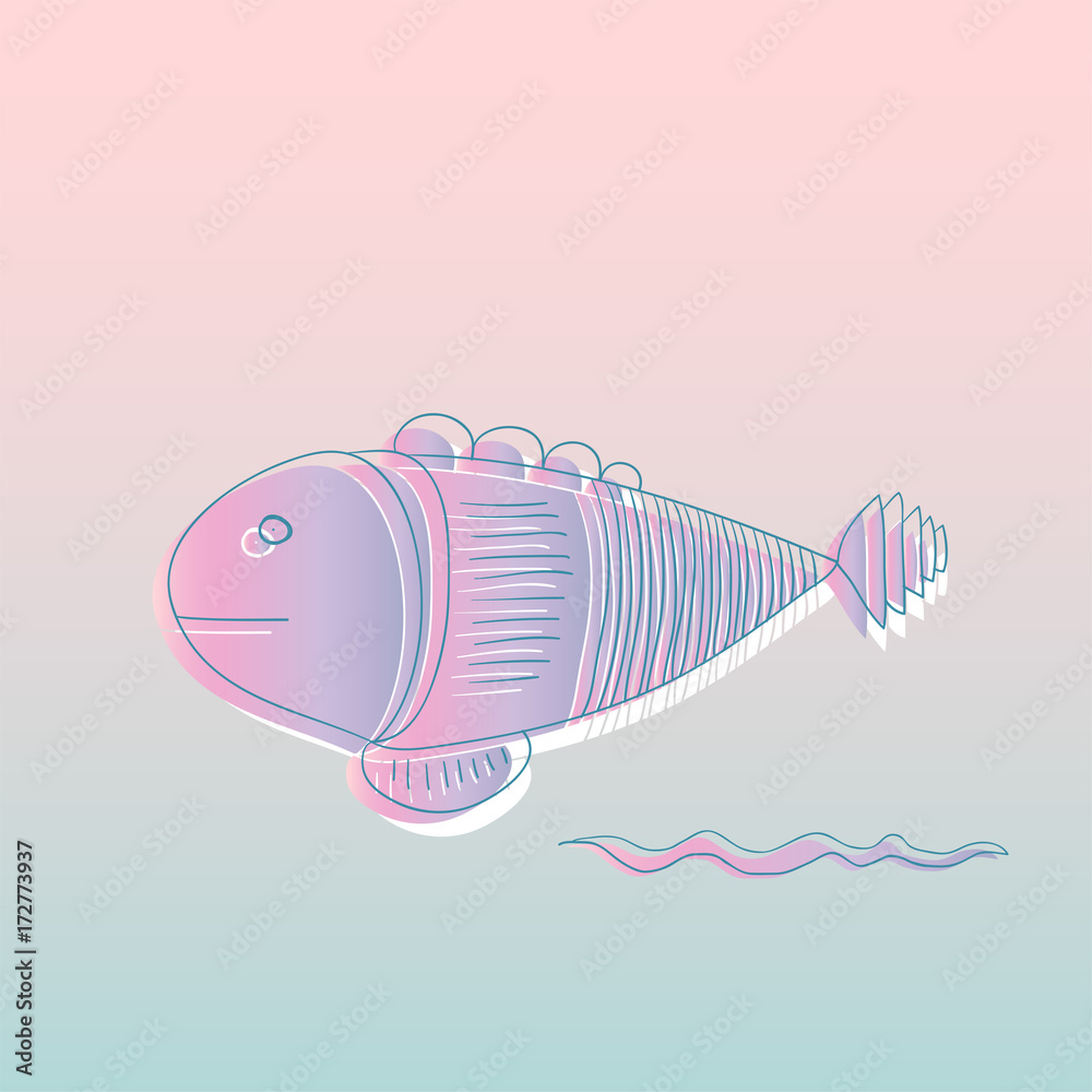 Vector of underwater creatures