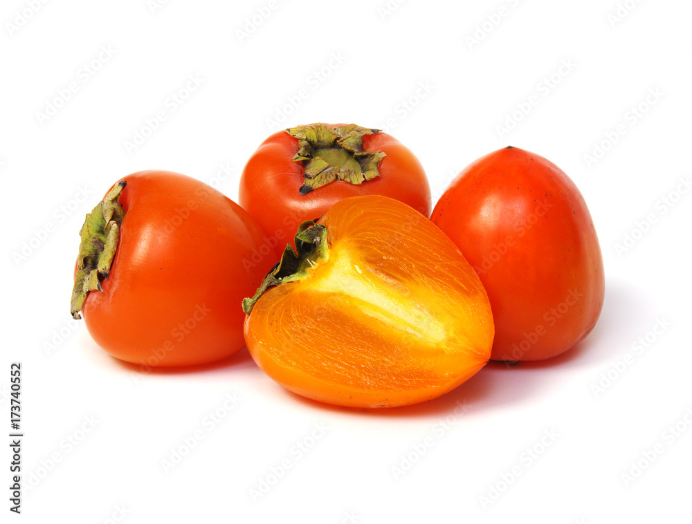 Persimmon fruit isolated on white