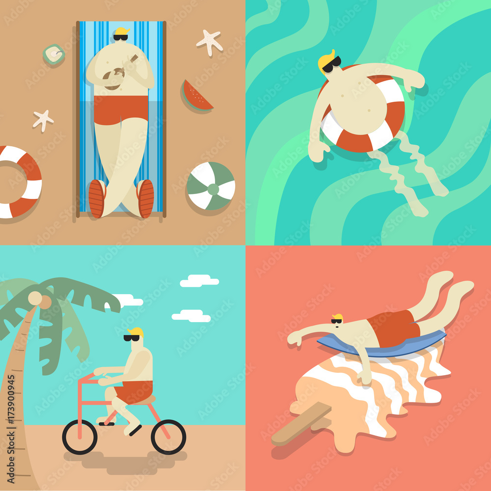 Illustration of leisure vector set