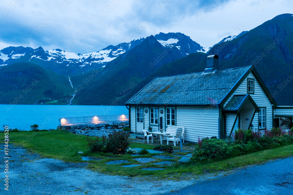 Urke village and Hjorundfjorden fjord