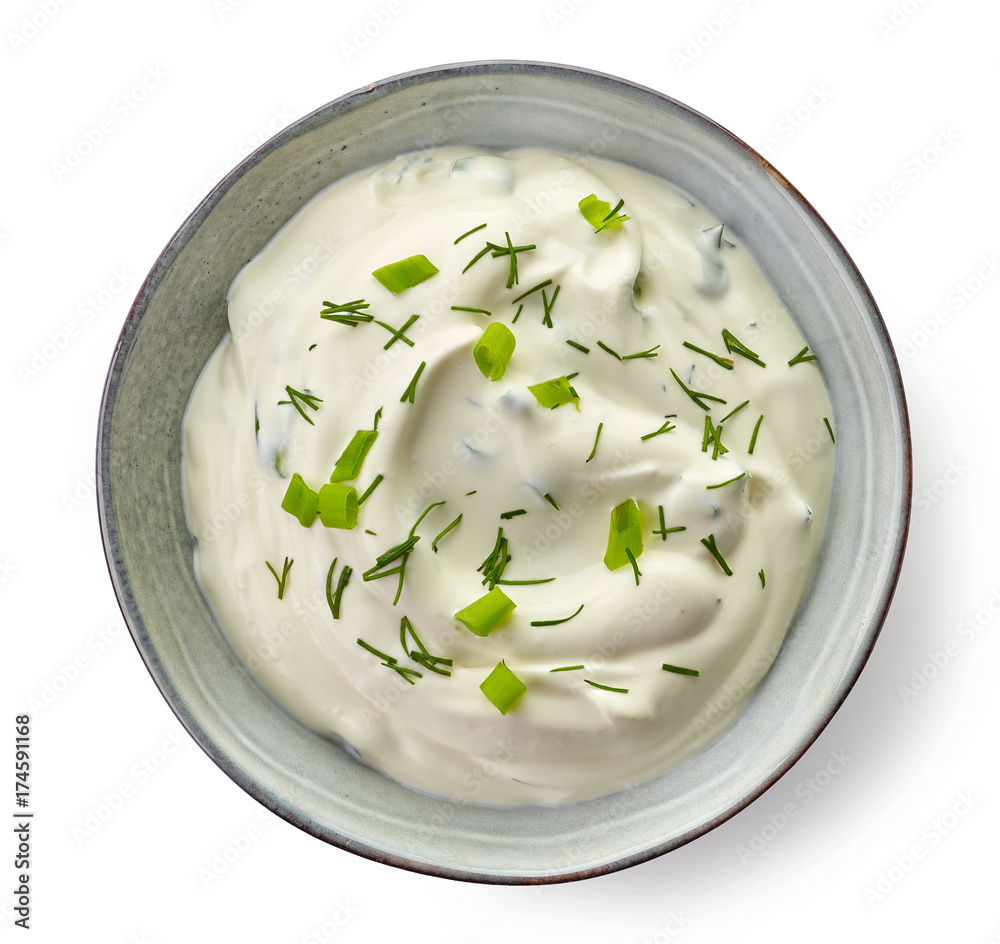 Bowl of sour cream dip sauce