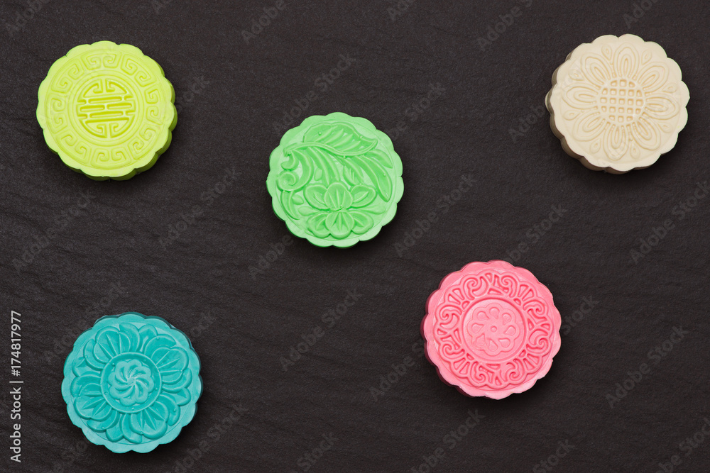 Delicious Chinese Traditional Snack Mooncake on the Table.