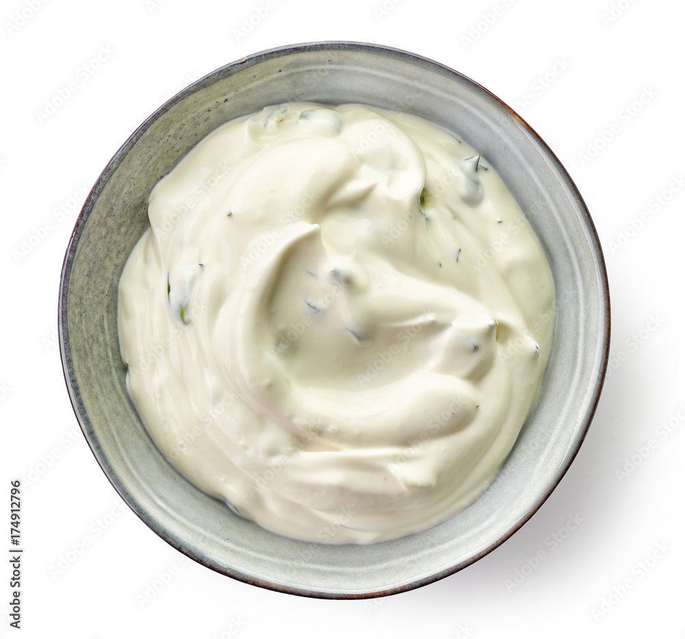 Bowl of sour cream dip sauce