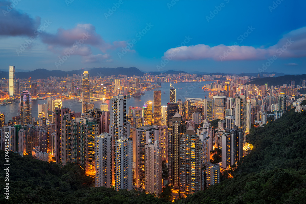 Hong kong view point from top of victoria peak