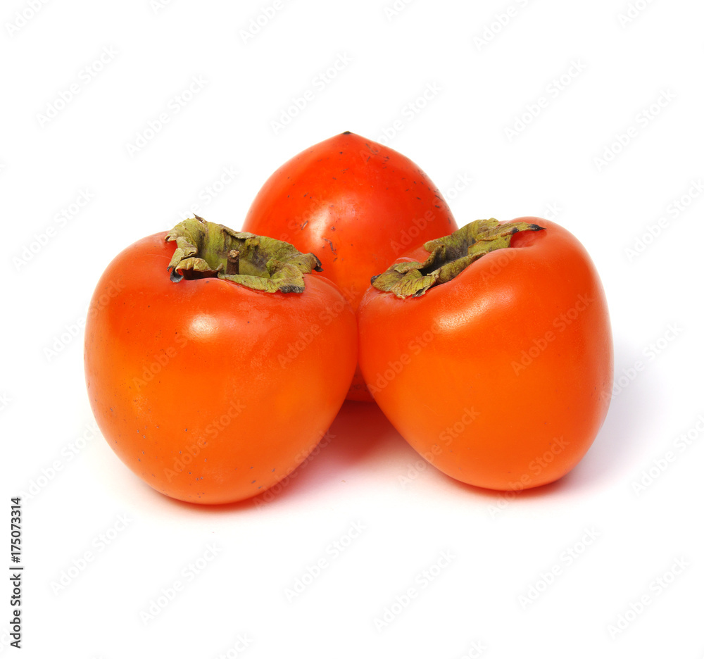 Persimmon fruit isolated on white