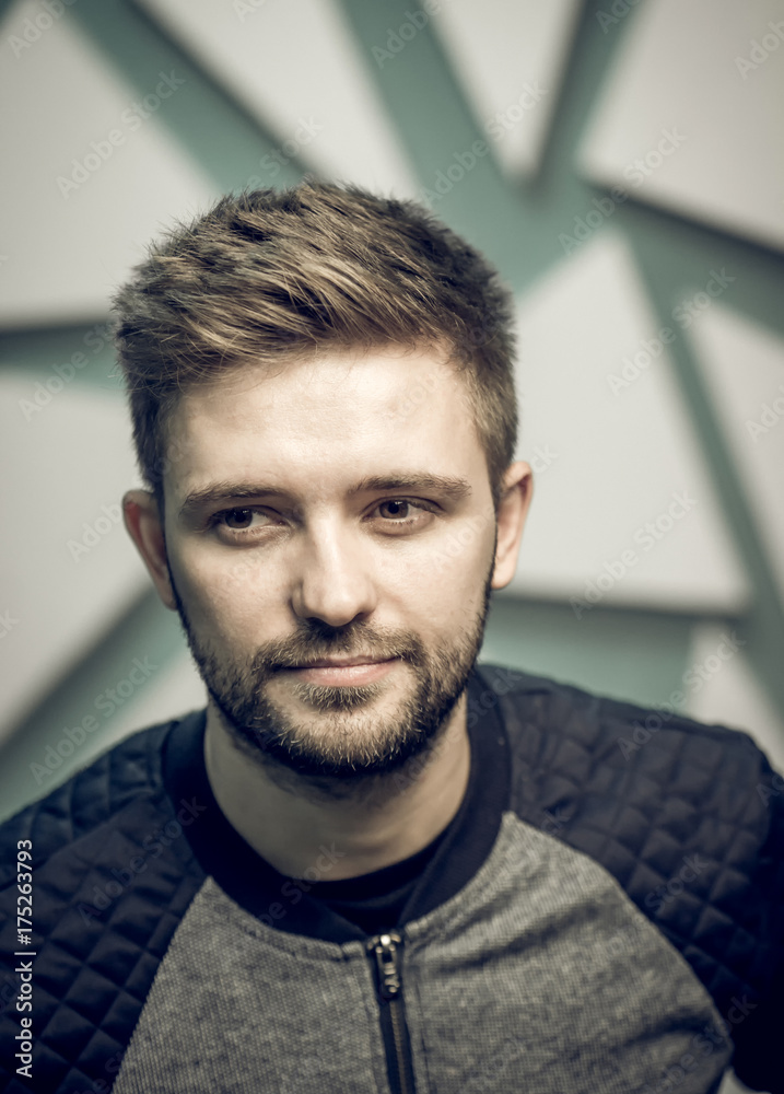 profile of serious young man. portrait