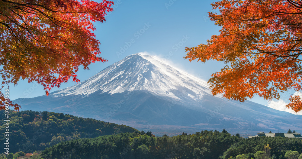 日本秋色富士山