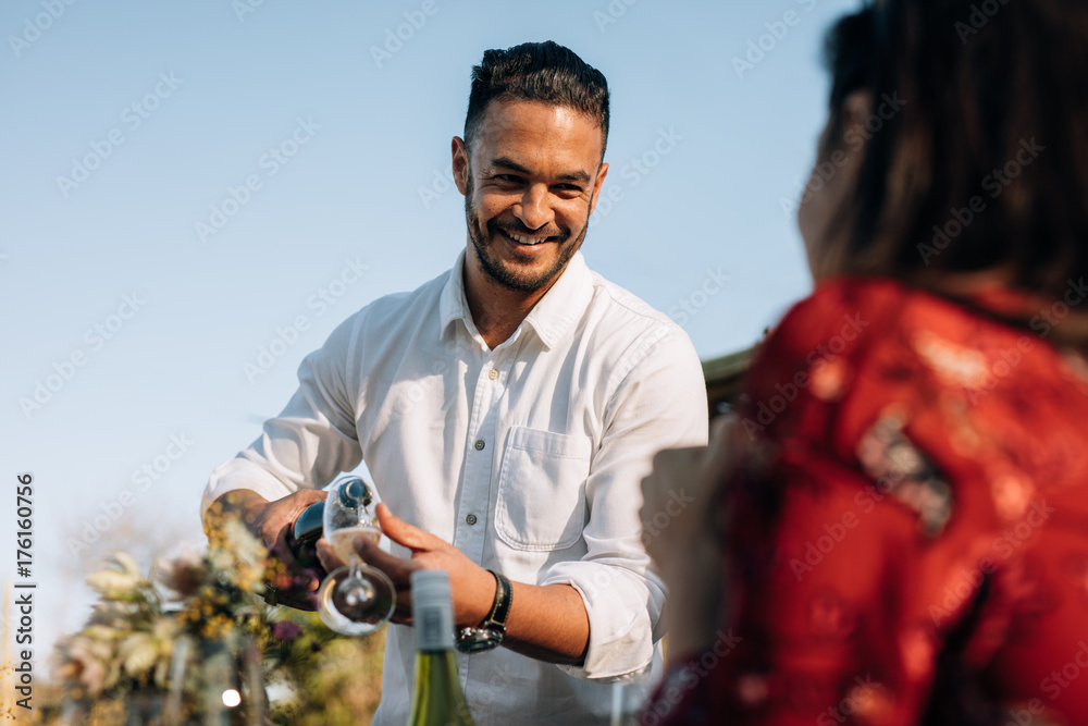 Millennials during outdoor party