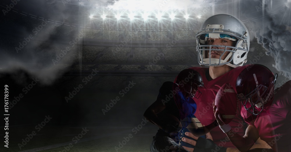 american football players overlay with flare