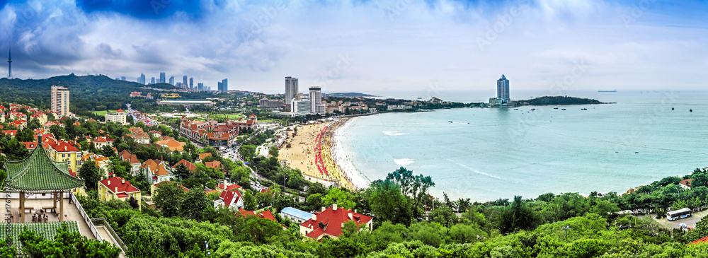 The beautiful architectural landscape and urban scenery of Qingdao