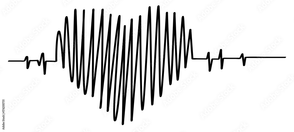 手绘心跳矢量