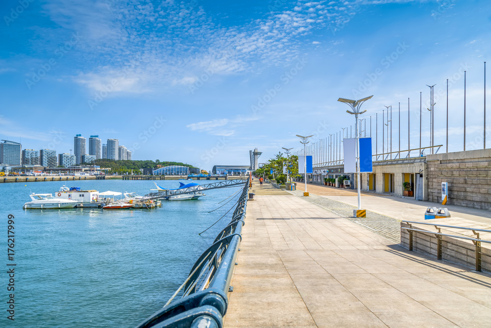 The beautiful architectural landscape and skyline of Qingdao