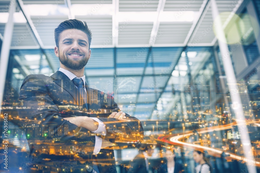 Portrait of happy businessman