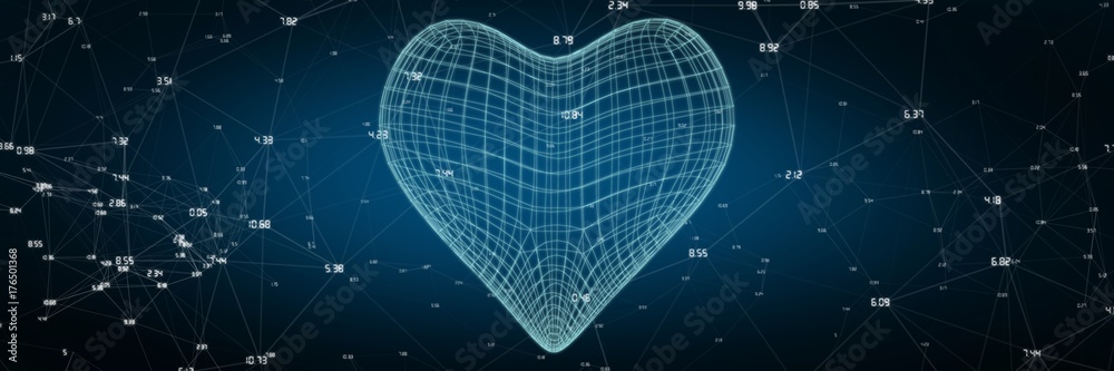 Composite image of 3d illustration of blue heart shape 