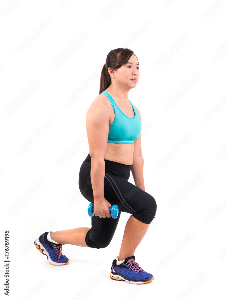 asian chubby woman exercise