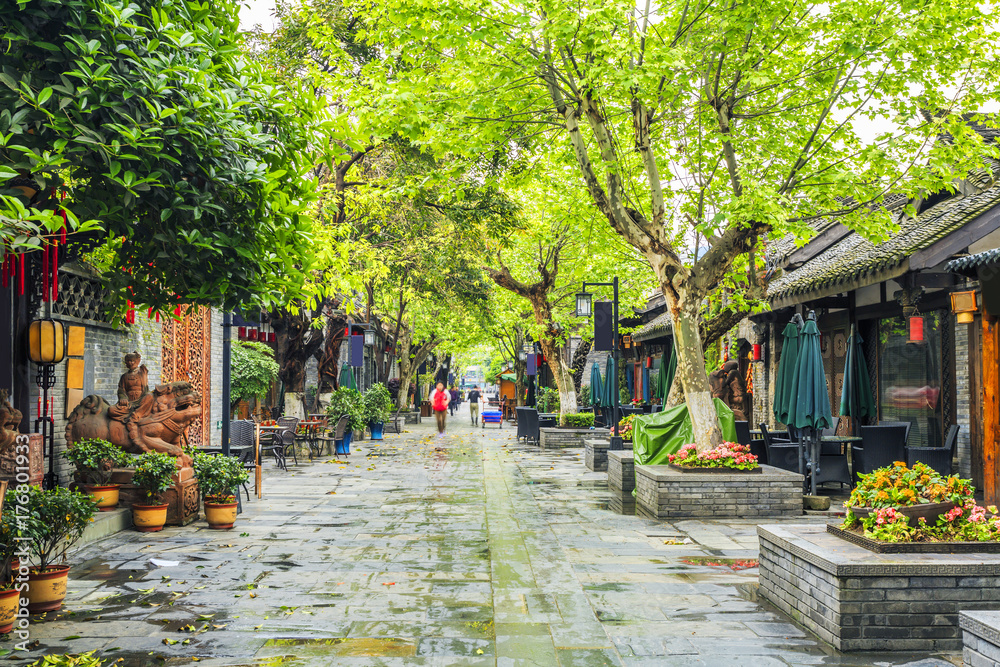 Chengdu old street ancient houses