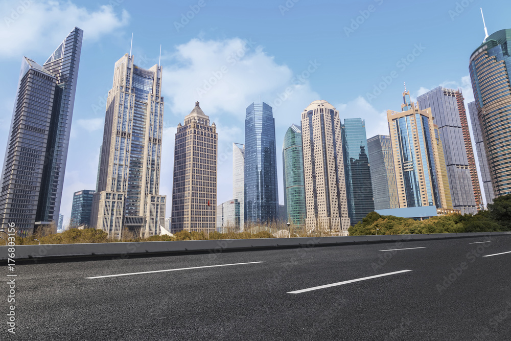 Urban architecture landscape road and skyline