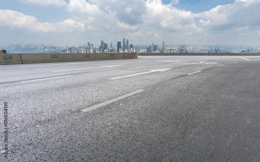 Urban architecture landscape road and skyline