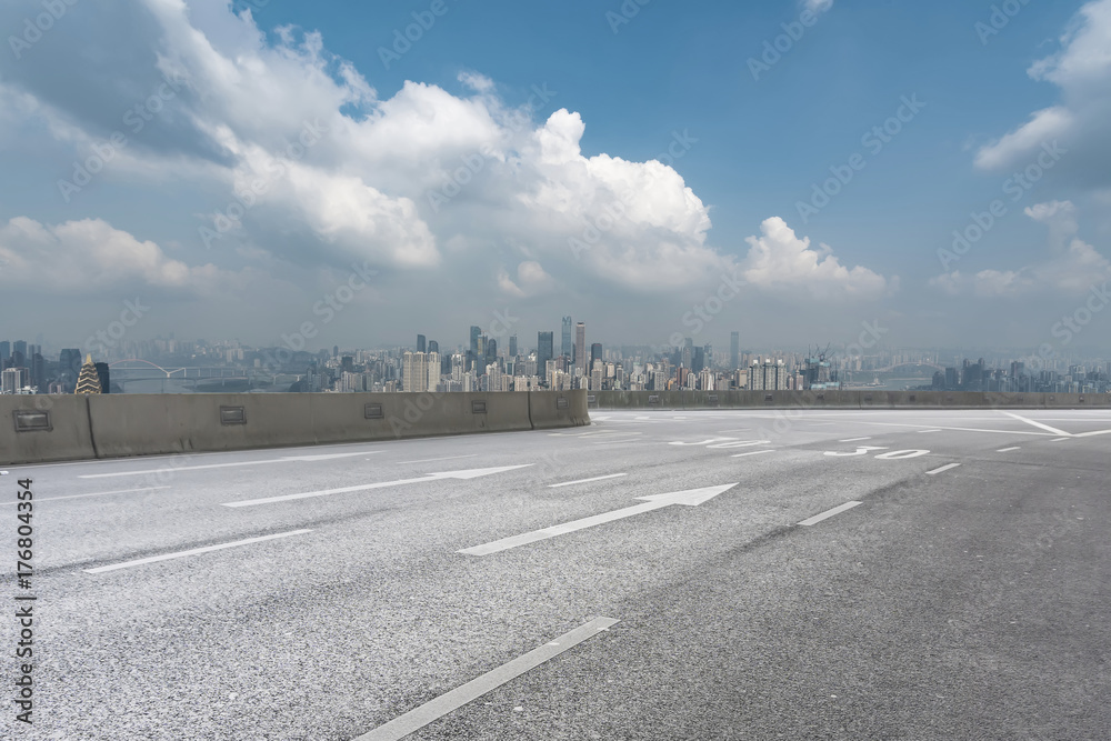 城市建筑景观道路与天际线