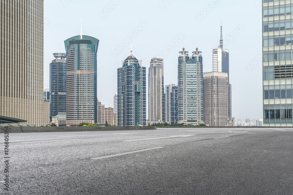 城市建筑景观道路与天际线