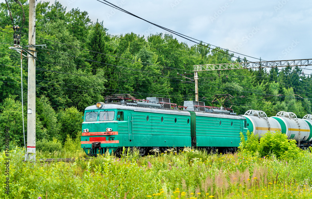 欧洲最大火车站Bekasovo-Sortirovochnoye站的货运列车。俄罗斯莫斯科