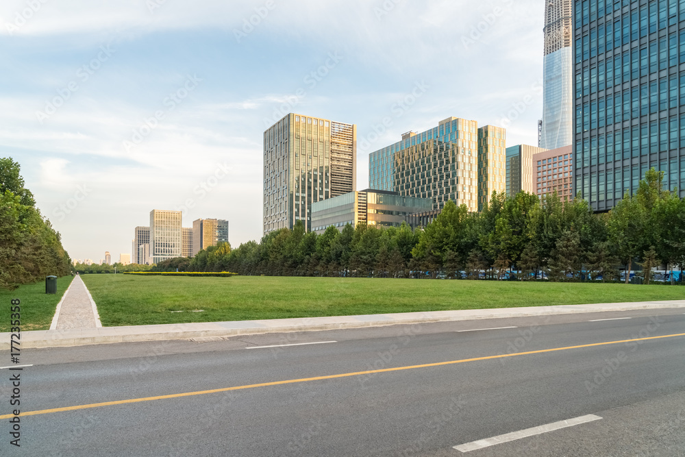 city road scene in tianjin