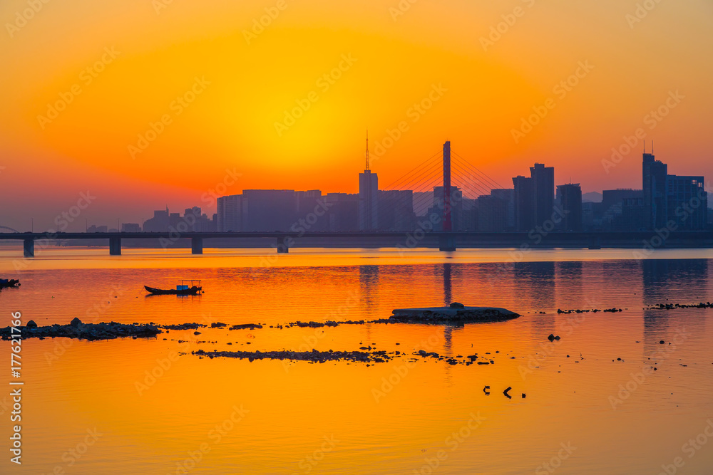 Hangzhou Qiantang River evening beauty