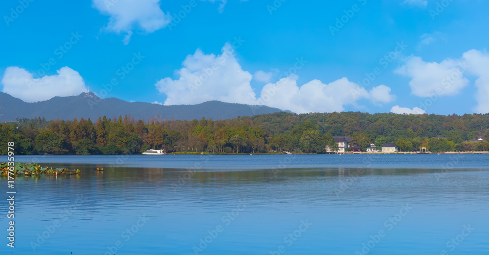 西湖杭州美丽的建筑景观