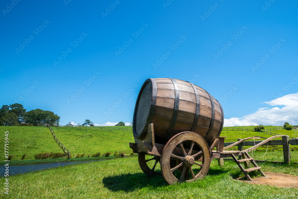 Wine Barrel in Green Grass Field