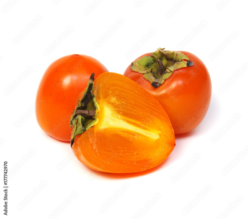 Persimmon fruit isolated on white