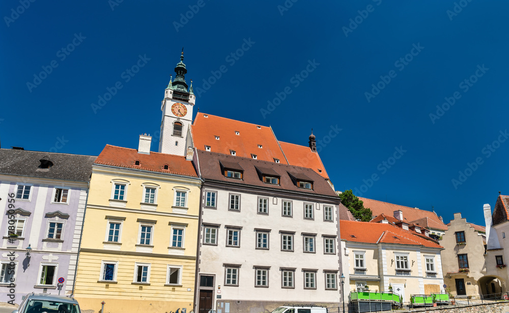 Historic buildings in the old town of Krems an der Donau, Austria